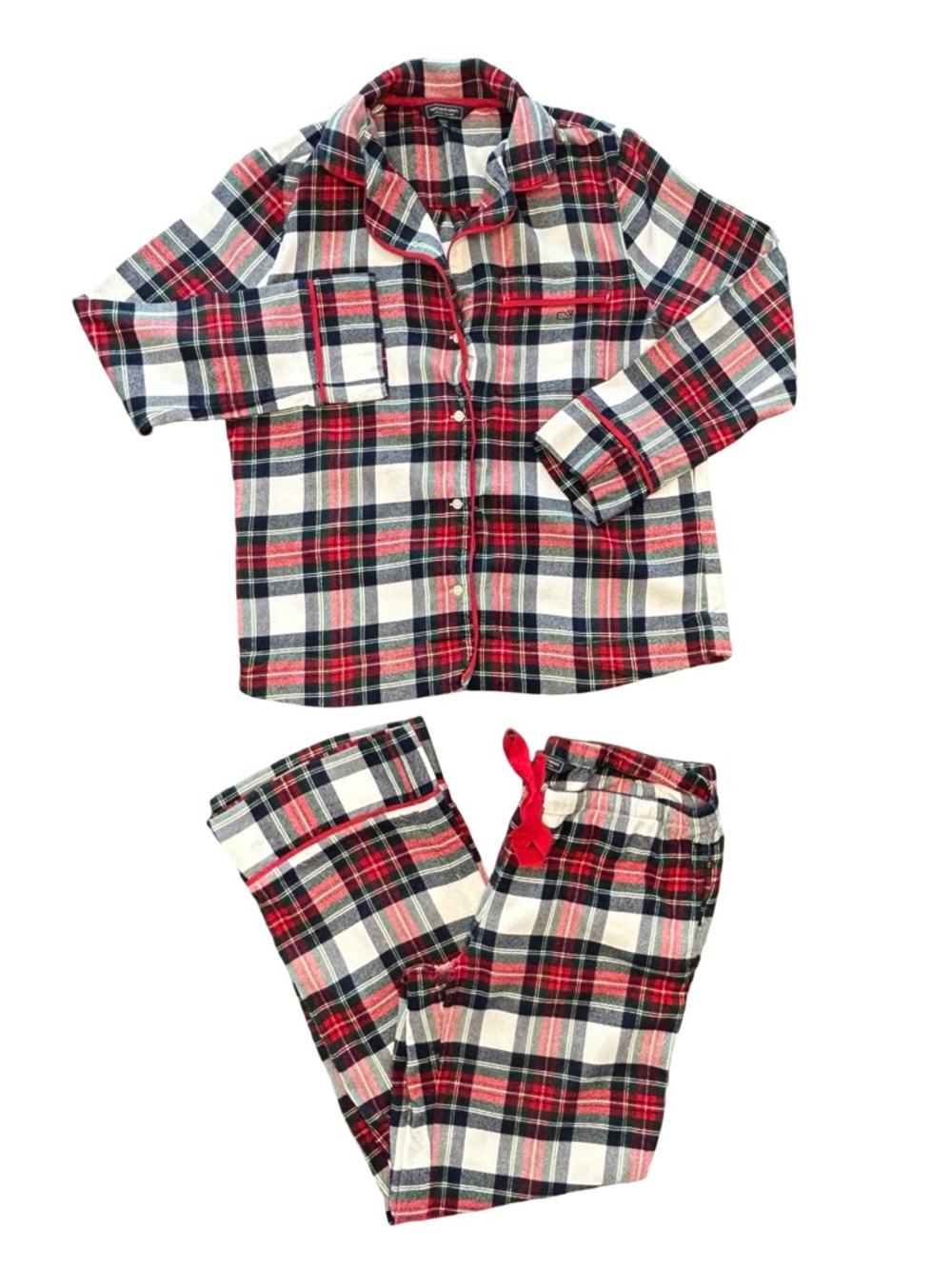 Vineyard Vines holiday plaid flannel pajama set southern charm comfy cozy XS